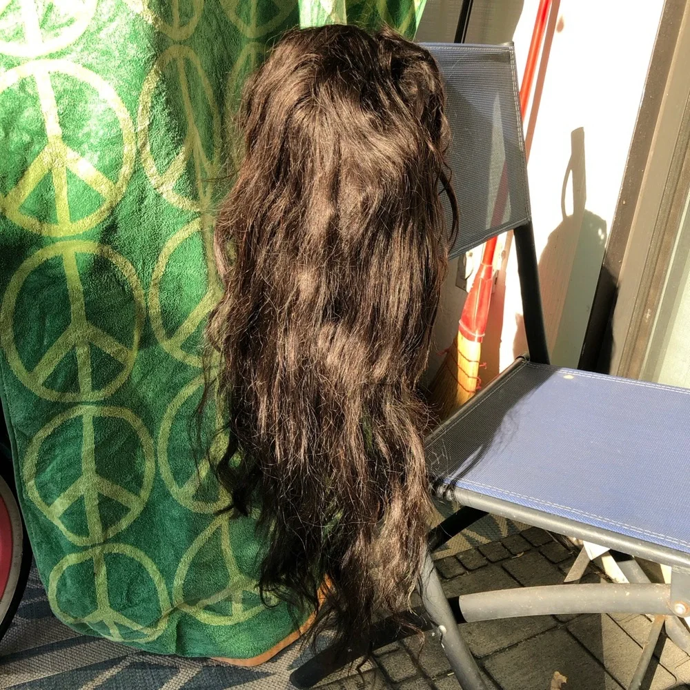27” Choc Brown Human Hair Wig lace Front